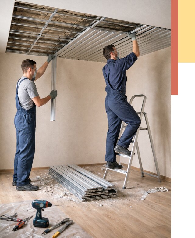 Демонтаж реечного потолка в Алексине от 4945 руб. быстро и недорого | ОТДЕЛОЧНИК-Лкс