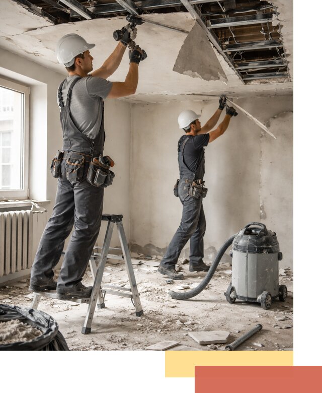 Демонтаж гипсокартонного потолка в Алексине быстро и аккуратно