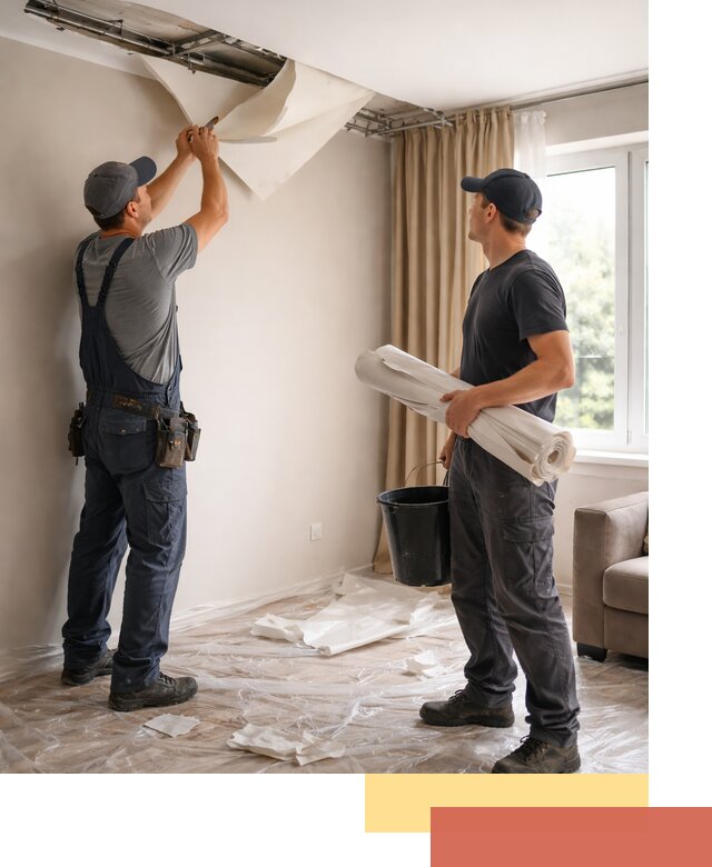 Демонтаж натяжного потолка в Алексине быстро и аккуратно