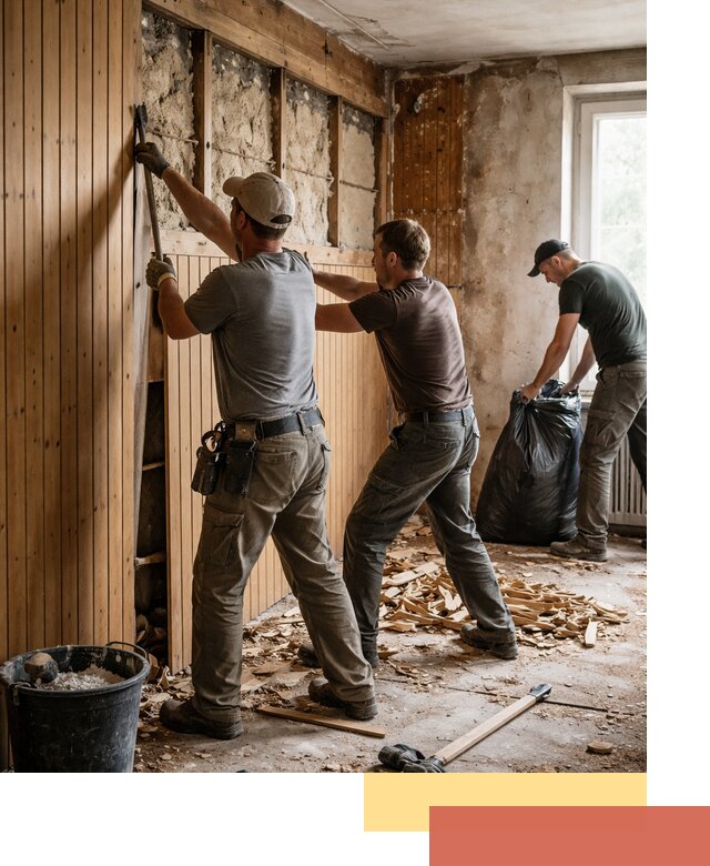 Демонтаж вагонки и вывоз материалов в Алексине