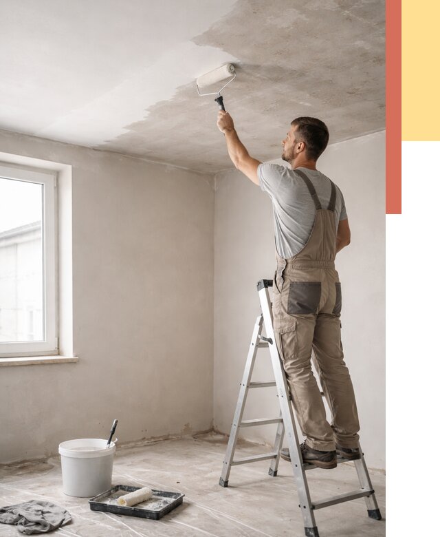 Грунтовка потолка в Алексине от 2747 руб. — быстро и недорого | ОТДЕЛОЧНИК-Лкс