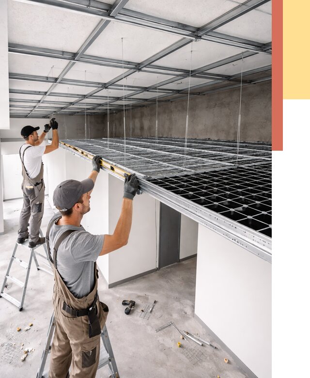 Монтаж потолка грильято в Алексине от 494 руб./м² — быстрая сборка под ключ | ОТДЕЛОЧНИК-Лкс