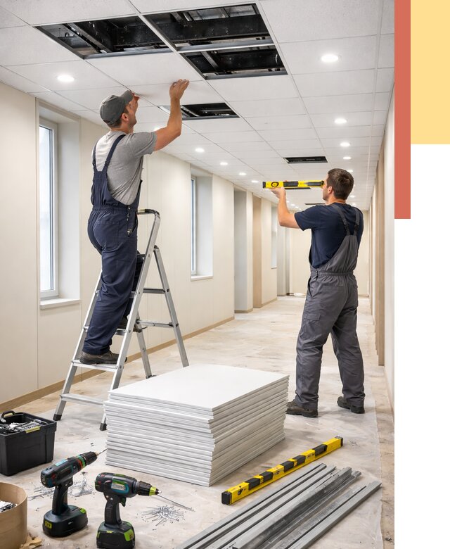 Ремонт потолка Армстронг в Алексине от 4945 руб. — быстро и недорого | ОТДЕЛОЧНИК-Лкс