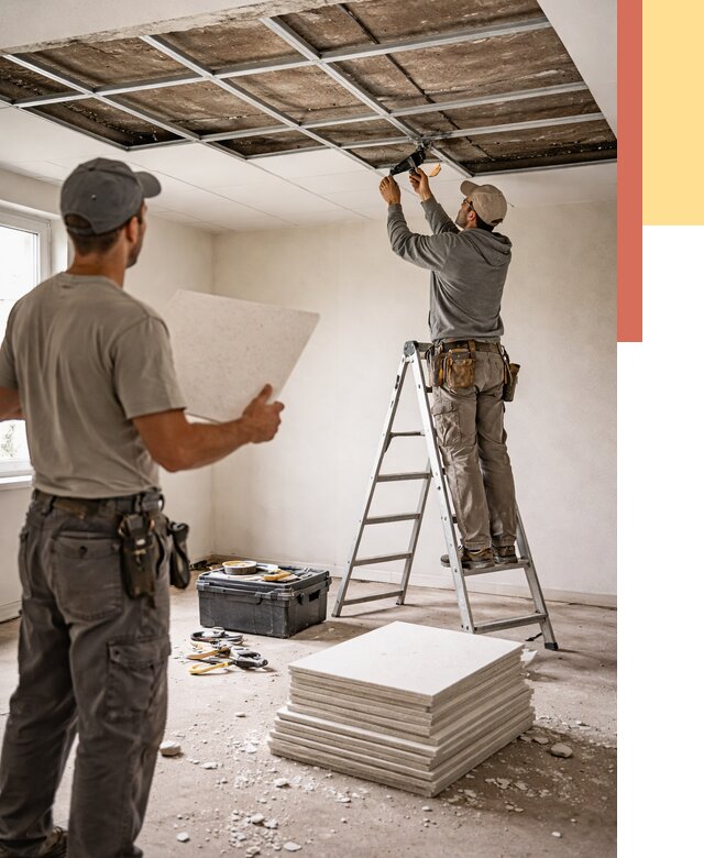 Замена плит подвесного потолка в Алексине от 1923 руб. быстро и недорого | ОТДЕЛОЧНИК-Лкс
