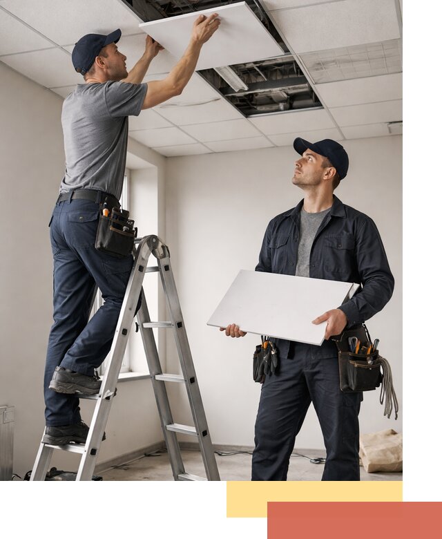 Обслуживание подвесного потолка в Алексине — ремонт и чистка