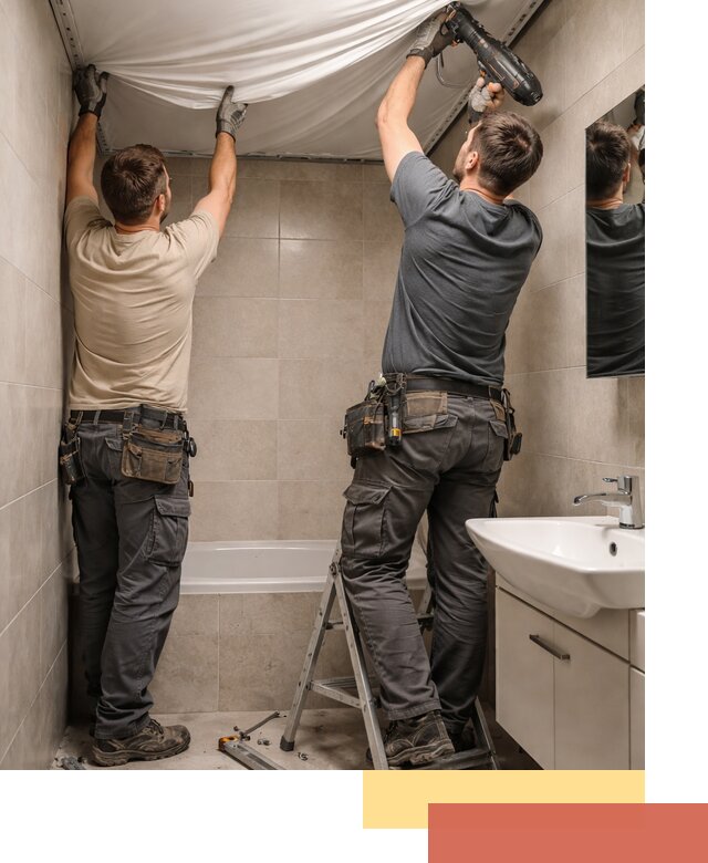 Монтаж натяжного потолка в ванной в Алексине быстро и качественно