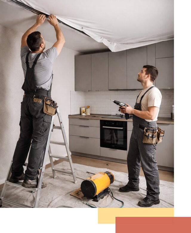 Монтаж натяжного потолка на кухне в Алексине