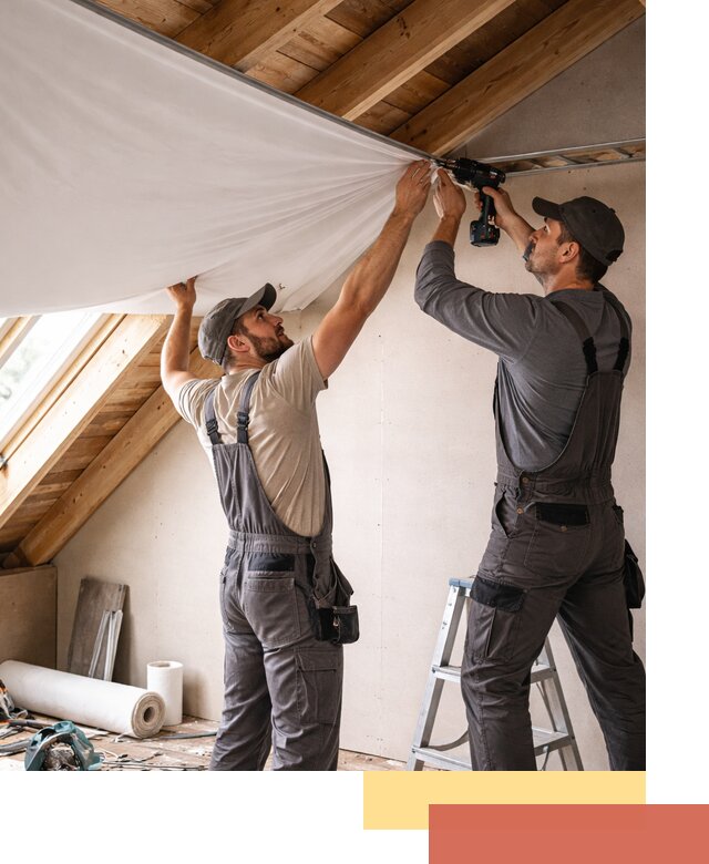 Монтаж натяжного потолка в мансарде в Алексине