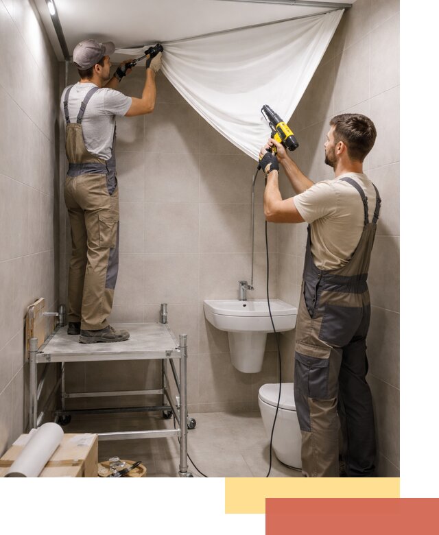 Монтаж натяжного потолка в санузле в Алексине