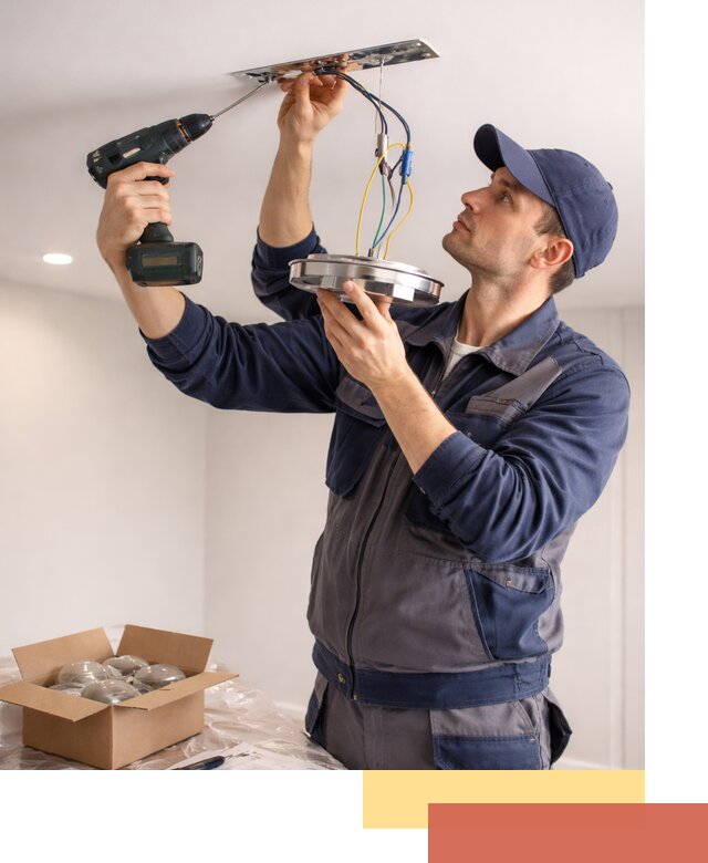 Установка люстры в натяжной потолок в Алексине