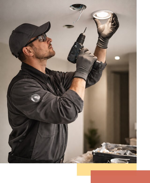 Установка точечных светильников в натяжной потолок в Алексине