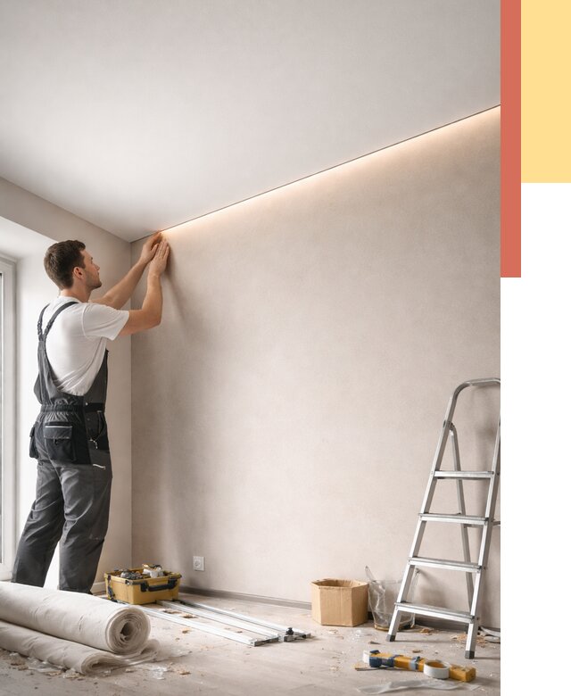 Теневые натяжные потолки в Алексине от 9010 руб. под ключ | ОТДЕЛОЧНИК-Лкс