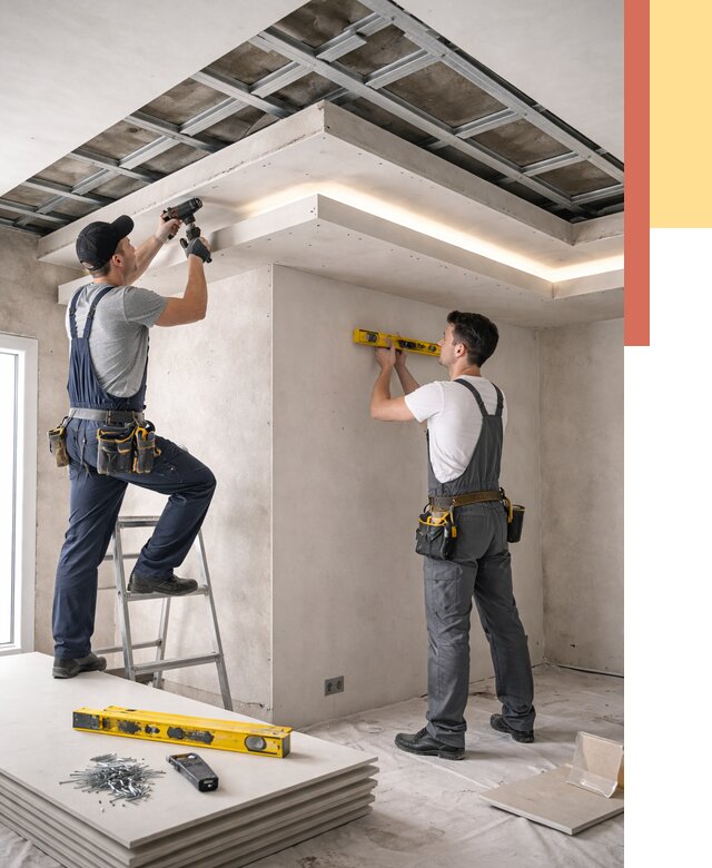 Двухуровневый потолок из гипсокартона в Алексине от 1593 руб. под ключ | ОТДЕЛОЧНИК-Лкс