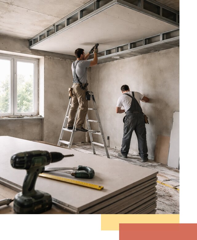 Двухуровневый потолок из гипсокартона в Алексине