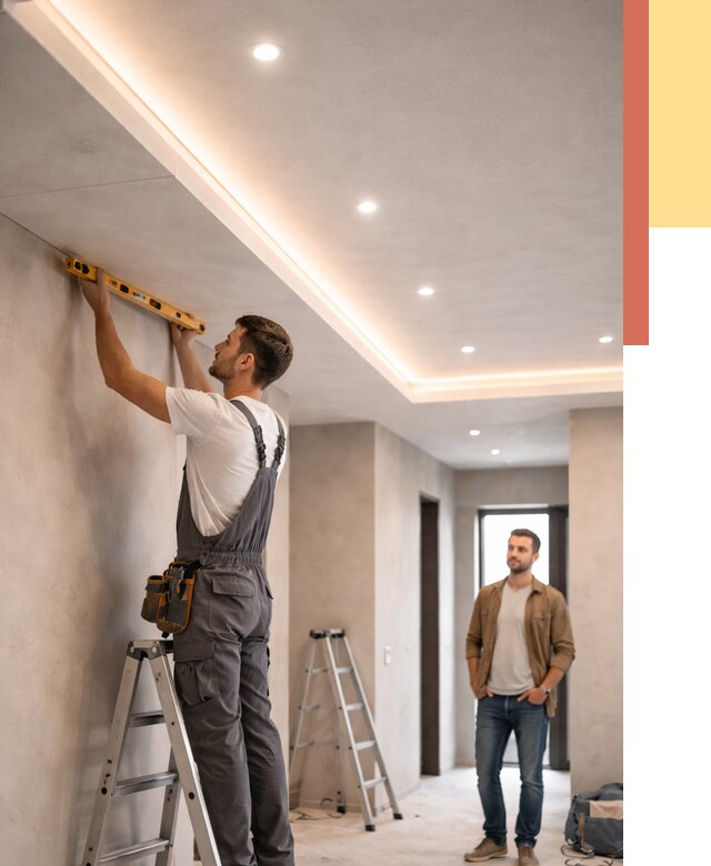 Потолок из гипсокартона с подсветкой в Алексине от 824 руб./м2 под ключ | ОТДЕЛОЧНИК-Лкс