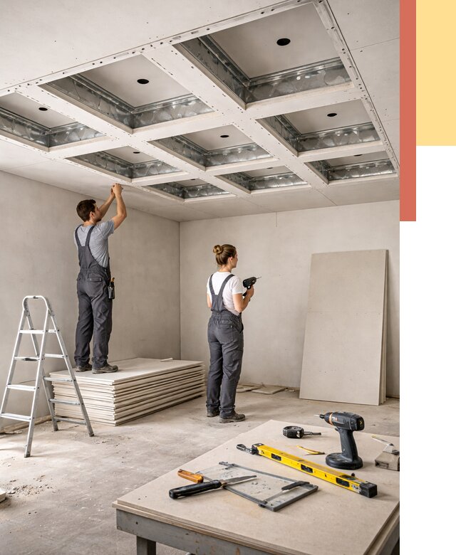 Кессонный потолок из гипсокартона в Алексине от 2033 руб. — монтаж и под ключ | ОТДЕЛОЧНИК-Лкс