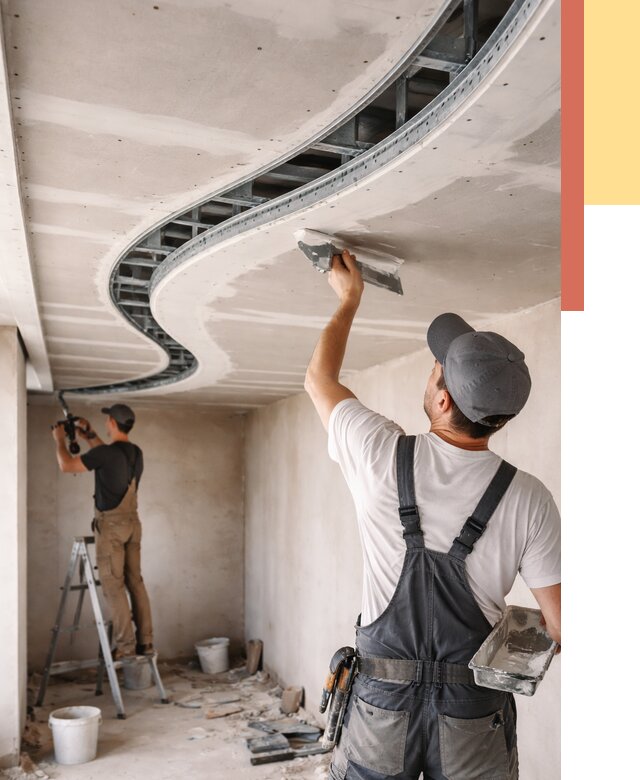 Криволинейный потолок из гипсокартона в Алексине от 2307 руб./м2 | ОТДЕЛОЧНИК-Лкс