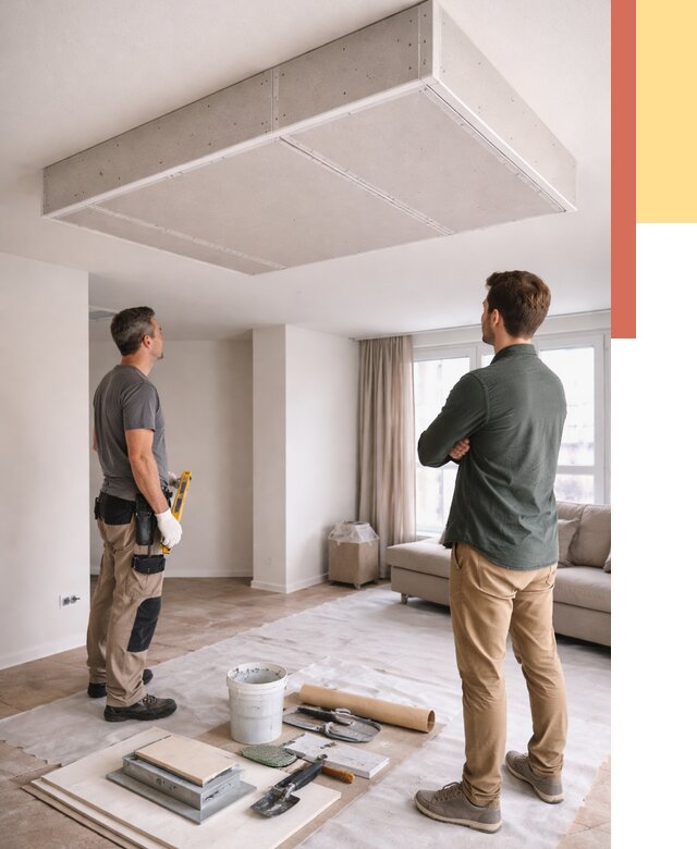 Короб на потолке из гипсокартона в Алексине от 2417 руб. — монтаж и услуги под ключ | ОТДЕЛОЧНИК-Лкс