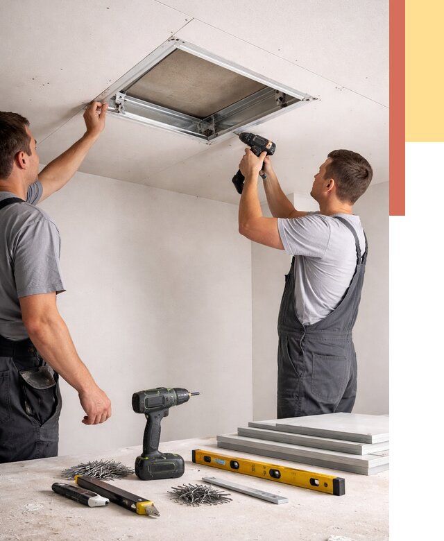 Установка люка в потолок ГКЛ в Алексине от 2747 руб. под ключ | ОТДЕЛОЧНИК-Лкс