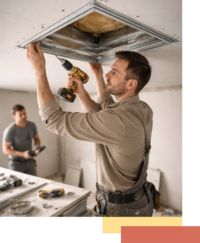 Монтаж люка в потолок из ГКЛ в Алексине