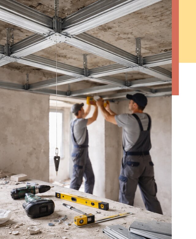 Монтаж каркаса потолка из профиля в Алексине от 4945 руб. — услуги ОТДЕЛОЧНИК-Лкс