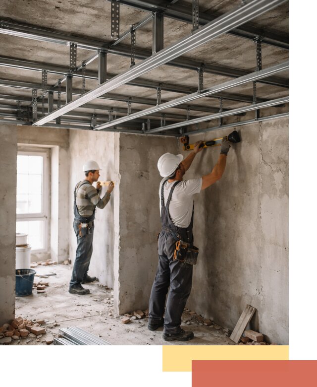 Монтаж каркаса потолка из профильного профиля в Алексине