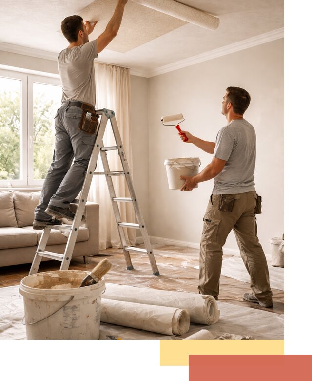 Поклейка обоев на потолок в Алексине — качественно и быстро