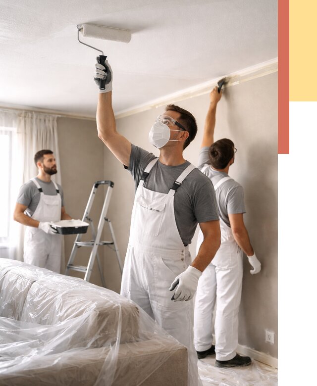 Покраска потолка водоэмельсионной краской в Алексине от 2417 руб/м² — услуги под ключ | ОТДЕЛОЧНИК-Лкс