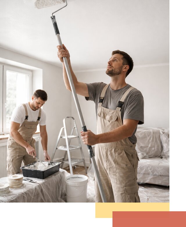 Покраска потолка водоэмульсионной краской в Алексине