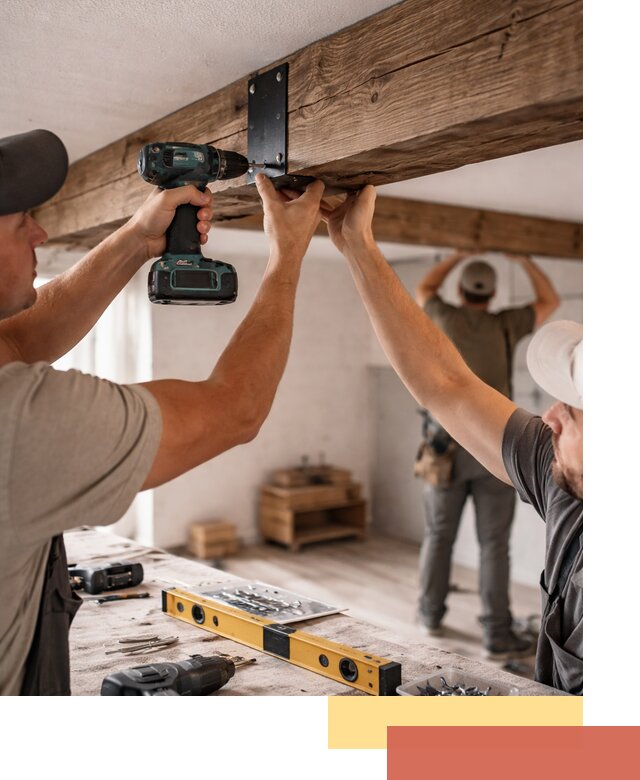 Монтаж декоративных потолочных балок в Алексине